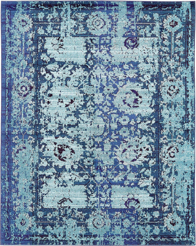 Blue 8' x 10' Medici Rectangle Area Rug 100% Polypropylene Traditional Vintage Classic Carpet for Home Interior Design Decor for Sale at Rug Engine