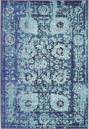 Blue 4' 1 x 6' 1 Medici Rectangle Area Rug 100% Polypropylene Traditional Vintage Classic Carpet for Home Interior Design Decor for Sale at Rug Engine