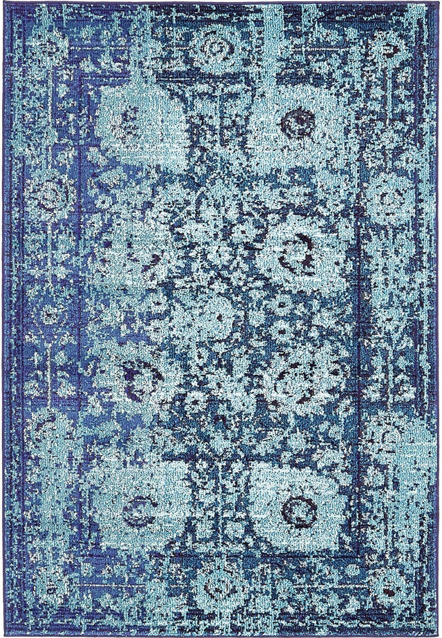 Blue 4' 1 x 6' 1 Medici Rectangle Area Rug 100% Polypropylene Traditional Vintage Classic Carpet for Home Interior Design Decor for Sale at Rug Engine