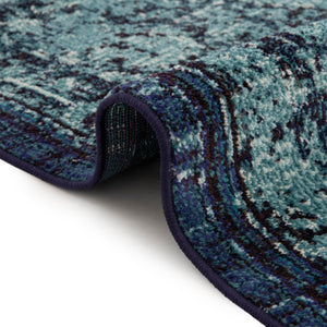 Blue 8' x 8' Medici Square Area Rug 100% Polypropylene Traditional Vintage Classic Carpet for Home Interior Design Decor for Sale at Rug Engine