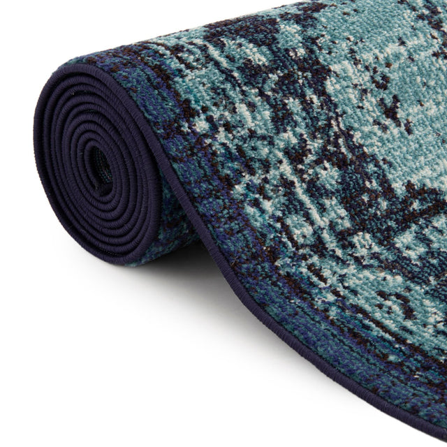 Blue 8' x 8' Medici Square Area Rug 100% Polypropylene Traditional Vintage Classic Carpet for Home Interior Design Decor for Sale at Rug Engine