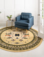 Cream 7' 10 x 7' 10 Taftan Round Area Rug
