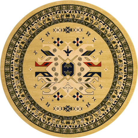 Cream 7' 10 x 7' 10 Taftan Round Area Rug
