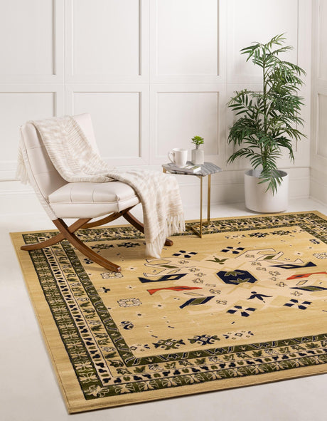 Cream 7' 10 x 7' 10 Taftan Square Area Rug