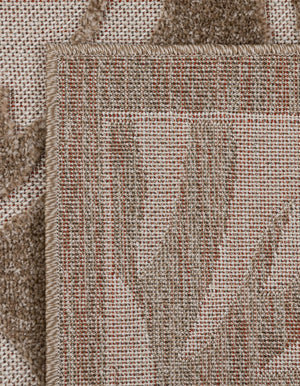 Beige 2' x 6' Outdoor Botanical Runner Area Rug Weather Resistant for Patio, Deck, Terrace, Balcony, Porch Polypropylene Garden Floral Tropical Carpet for Sale at Rug Engine