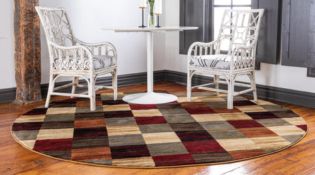 Multicolor 10' x 10' Barista Round Area Rug 100% Polypropylene Abstract Modern Geometric Carpet for Living Room Dining Office Dorm Room Decor for Sale at Rug Engine