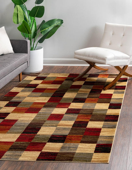 Multicolor 9' x 12' Barista Rectangle Area Rug 100% Polypropylene Abstract Modern Geometric Carpet for Living Room Dining Office Dorm Room Decor for Sale at Rug Engine