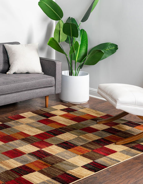 Multicolor 5' 3 x 7' 1 Barista Rectangle Area Rug 100% Polypropylene Abstract Modern Geometric Carpet for Living Room Dining Office Dorm Room Decor for Sale at Rug Engine