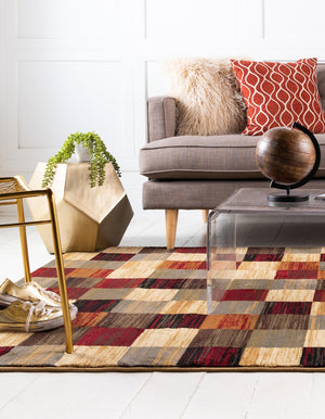 Multicolor 9' x 12' Barista Rectangle Area Rug 100% Polypropylene Abstract Modern Geometric Carpet for Living Room Dining Office Dorm Room Decor for Sale at Rug Engine