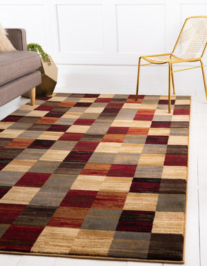 Multicolor 9' x 12' Barista Rectangle Area Rug 100% Polypropylene Abstract Modern Geometric Carpet for Living Room Dining Office Dorm Room Decor for Sale at Rug Engine