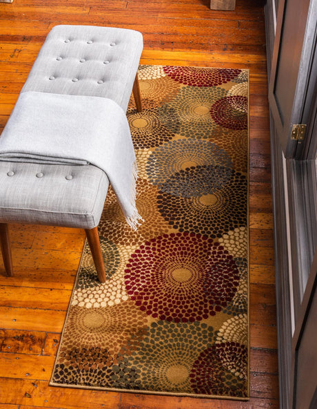 Beige 2' 7 x 10' Barista Runner Area Rug 100% Polypropylene Abstract Modern Geometric Carpet for Living Room Dining Office Dorm Room Decor for Sale at Rug Engine