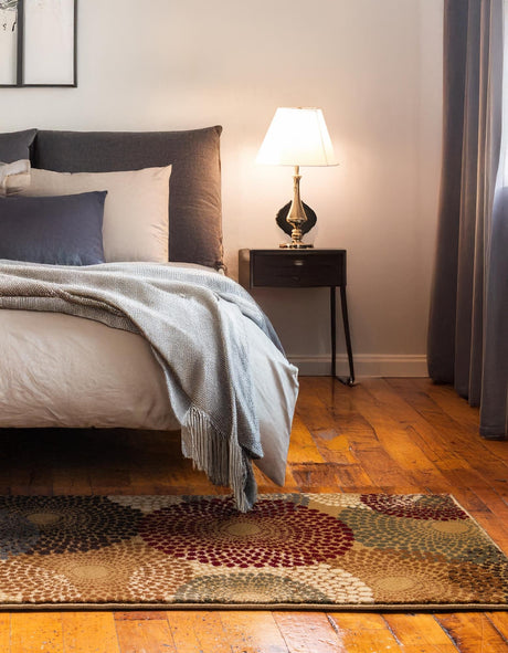 Beige 2' 7 x 12' Barista Runner Area Rug 100% Polypropylene Abstract Modern Geometric Carpet for Living Room Dining Office Dorm Room Decor for Sale at Rug Engine