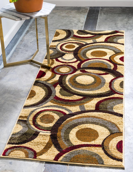 Beige 2' x 6' 1 Barista Runner Area Rug 100% Polypropylene Abstract Modern Geometric Carpet for Living Room Dining Office Dorm Room Decor for Sale at Rug Engine