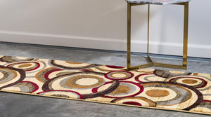 Beige 2' x 6' 1 Barista Runner Area Rug 100% Polypropylene Abstract Modern Geometric Carpet for Living Room Dining Office Dorm Room Decor for Sale at Rug Engine
