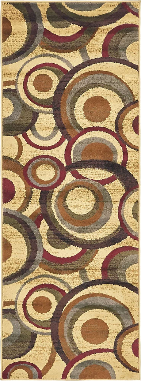 Beige 2' x 6' 1 Barista Runner Area Rug 100% Polypropylene Abstract Modern Geometric Carpet for Living Room Dining Office Dorm Room Decor for Sale at Rug Engine