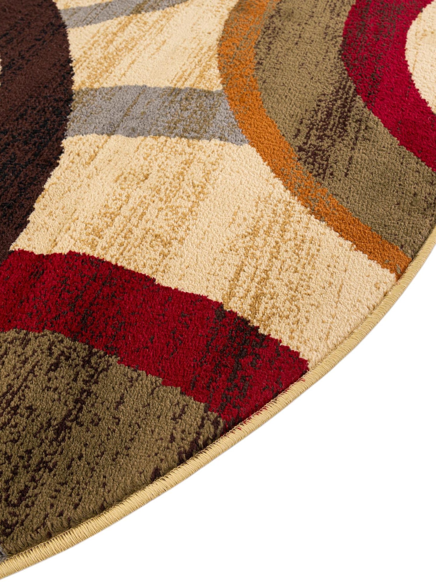 Beige 4' 1 x 4' 1 Barista Round Area Rug 100% Polypropylene Abstract Modern Geometric Carpet for Living Room Dining Office Dorm Room Decor for Sale at Rug Engine