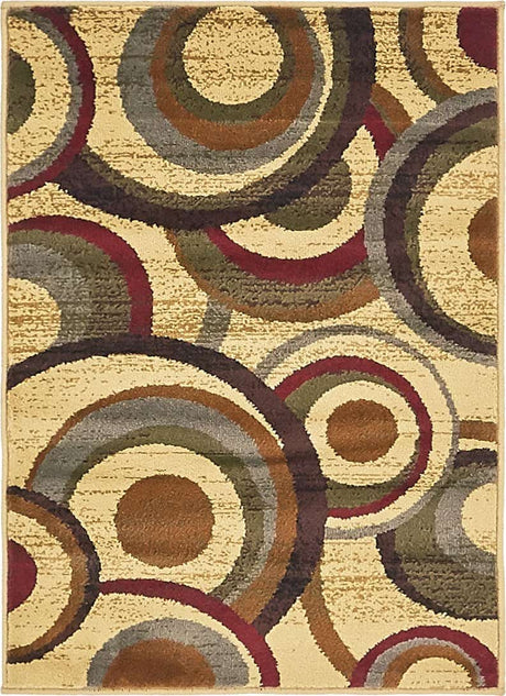 Beige 2' x 3' 1 Barista Rectangle Area Rug 100% Polypropylene Abstract Modern Geometric Carpet for Living Room Dining Office Dorm Room Decor for Sale at Rug Engine
