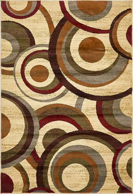Beige 4' 1 x 6' 1 Barista Rectangle Area Rug 100% Polypropylene Abstract Modern Geometric Carpet for Living Room Dining Office Dorm Room Decor for Sale at Rug Engine