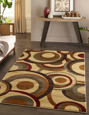 Beige 2' x 3' 1 Barista Rectangle Area Rug 100% Polypropylene Abstract Modern Geometric Carpet for Living Room Dining Office Dorm Room Decor for Sale at Rug Engine
