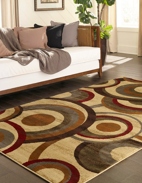 Beige 3' 1 x 5' 3 Barista Rectangle Area Rug 100% Polypropylene Abstract Modern Geometric Carpet for Living Room Dining Office Dorm Room Decor for Sale at Rug Engine