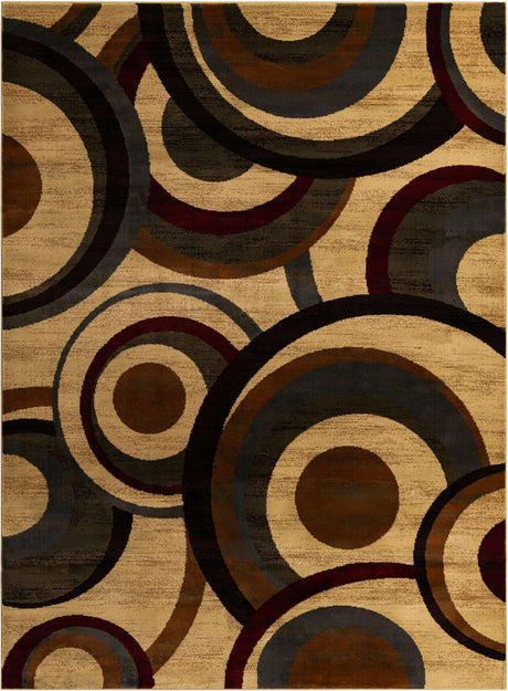 Beige 9' x 12' Barista Rectangle Area Rug 100% Polypropylene Abstract Modern Geometric Carpet for Living Room Dining Office Dorm Room Decor for Sale at Rug Engine
