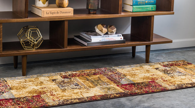 Beige 2' x 6' 1 Barista Runner Area Rug 100% Polypropylene Abstract Modern Geometric Carpet for Living Room Dining Office Dorm Room Decor for Sale at Rug Engine