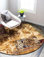 Beige 4' 1 x 4' 1 Barista Round Area Rug 100% Polypropylene Abstract Modern Geometric Carpet for Living Room Dining Office Dorm Room Decor for Sale at Rug Engine
