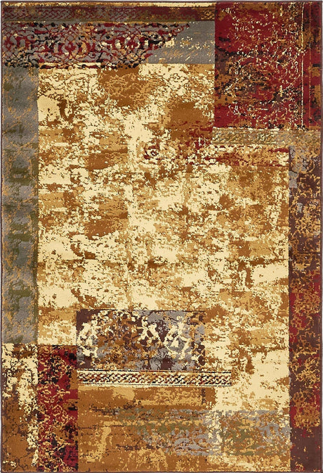 Beige 4' 1 x 6' 1 Barista Rectangle Area Rug 100% Polypropylene Abstract Modern Geometric Carpet for Living Room Dining Office Dorm Room Decor for Sale at Rug Engine