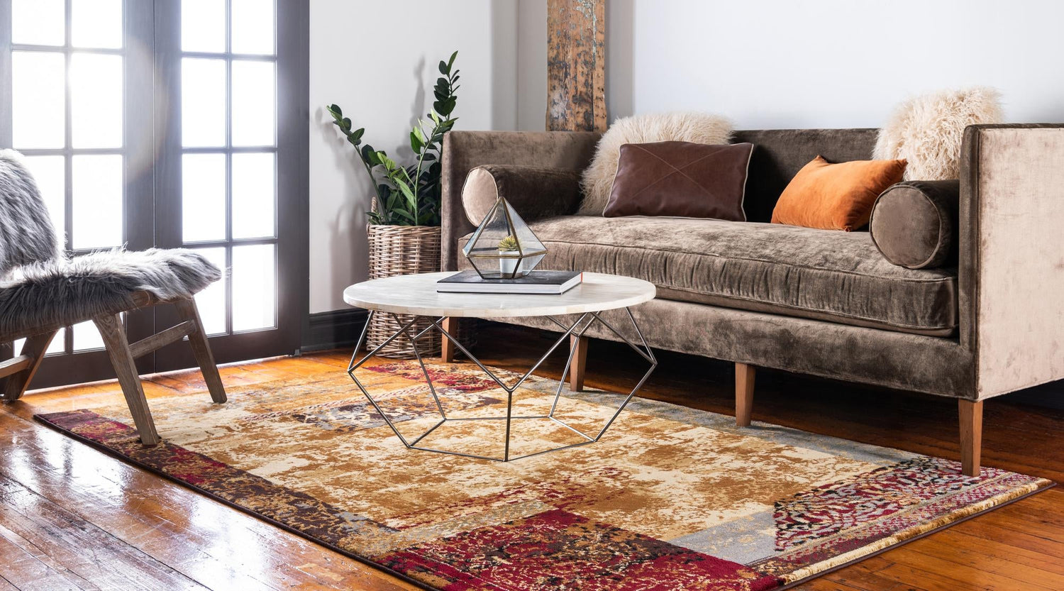 Beige 4' 1 x 6' 1 Barista Rectangle Area Rug 100% Polypropylene Abstract Modern Geometric Carpet for Living Room Dining Office Dorm Room Decor for Sale at Rug Engine