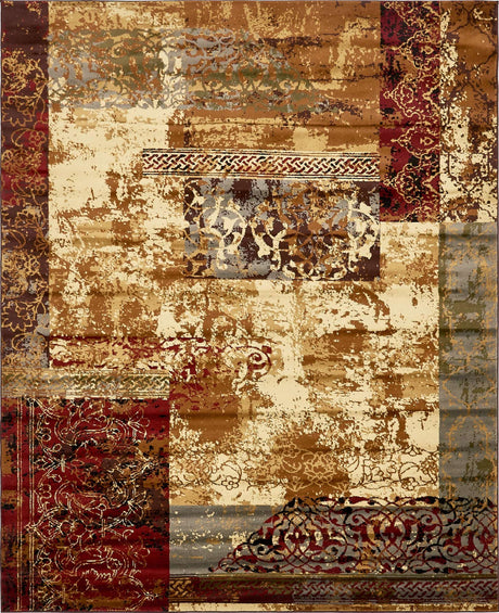 Beige 7' 10 x 10' Barista Rectangle Area Rug 100% Polypropylene Abstract Modern Geometric Carpet for Living Room Dining Office Dorm Room Decor for Sale at Rug Engine