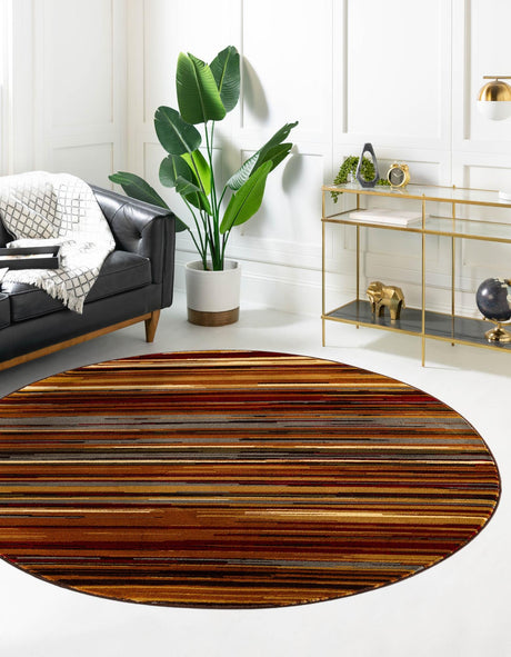 Beige 7' 10 x 7' 10 Barista Round Area Rug 100% Polypropylene Abstract Modern Geometric Carpet for Living Room Dining Office Dorm Room Decor for Sale at Rug Engine
