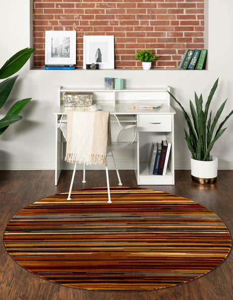 Beige 4' 1 x 4' 1 Barista Round Area Rug 100% Polypropylene Abstract Modern Geometric Carpet for Living Room Dining Office Dorm Room Decor for Sale at Rug Engine