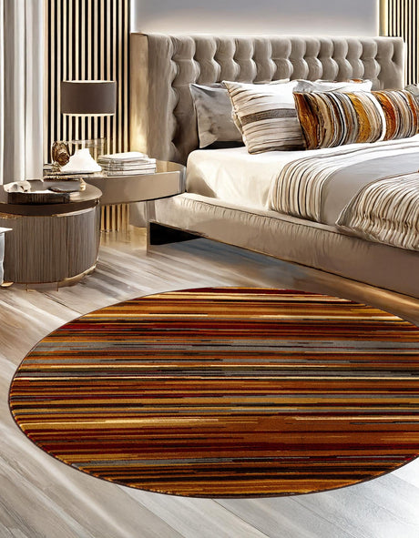 Beige 6' 1 x 6' 1 Barista Round Area Rug 100% Polypropylene Abstract Modern Geometric Carpet for Living Room Dining Office Dorm Room Decor for Sale at Rug Engine