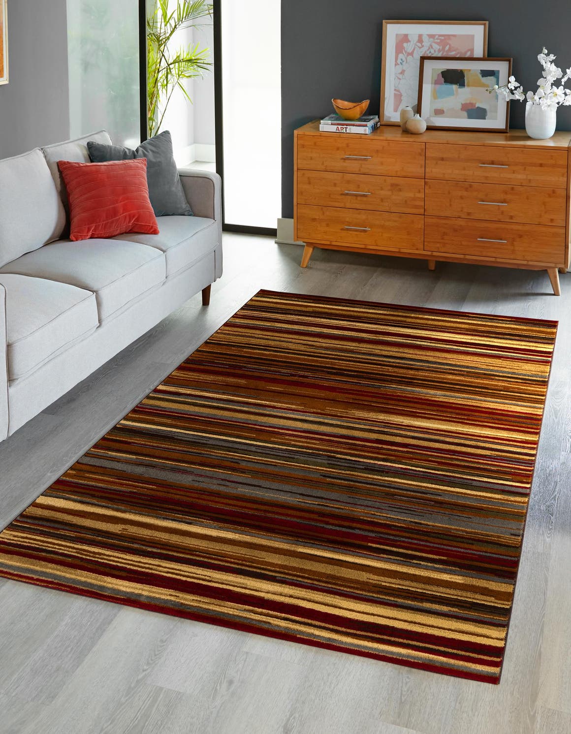 Beige 5' 3 x 8' Barista Rectangle Area Rug 100% Polypropylene Abstract Modern Geometric Carpet for Living Room Dining Office Dorm Room Decor for Sale at Rug Engine
