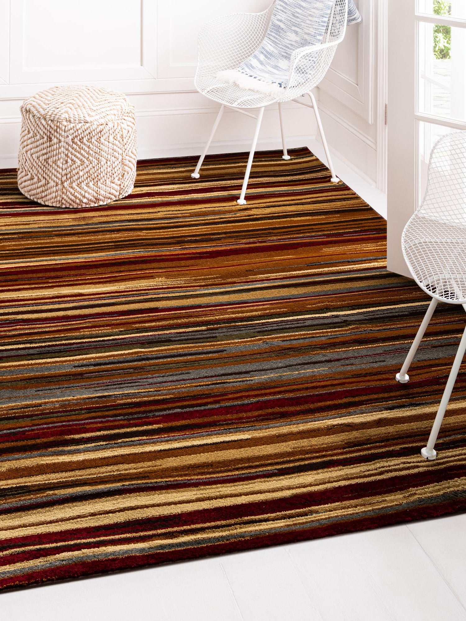 Beige 5' 3 x 7' 1 Barista Rectangle Area Rug 100% Polypropylene Abstract Modern Geometric Carpet for Living Room Dining Office Dorm Room Decor for Sale at Rug Engine