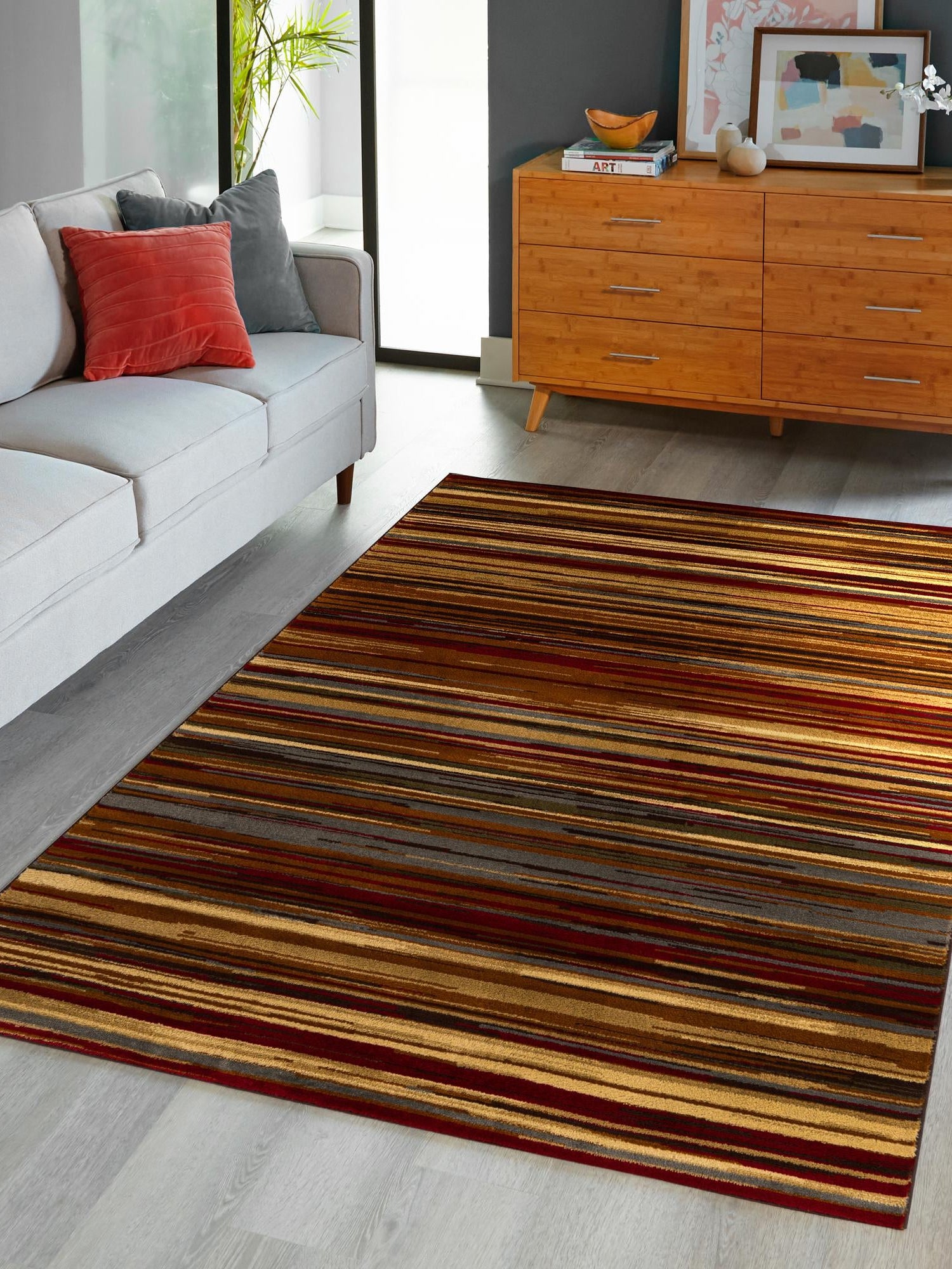 Beige 5' 3 x 7' 1 Barista Rectangle Area Rug 100% Polypropylene Abstract Modern Geometric Carpet for Living Room Dining Office Dorm Room Decor for Sale at Rug Engine