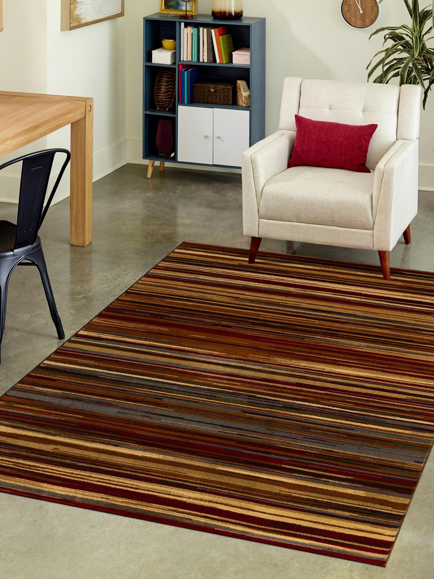 Beige 5' 3 x 7' 1 Barista Rectangle Area Rug 100% Polypropylene Abstract Modern Geometric Carpet for Living Room Dining Office Dorm Room Decor for Sale at Rug Engine