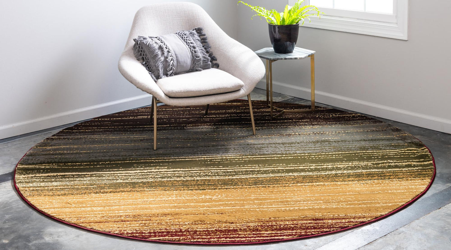 Beige 7' 10 x 7' 10 Barista Round Area Rug 100% Polypropylene Abstract Modern Geometric Carpet for Living Room Dining Office Dorm Room Decor for Sale at Rug Engine