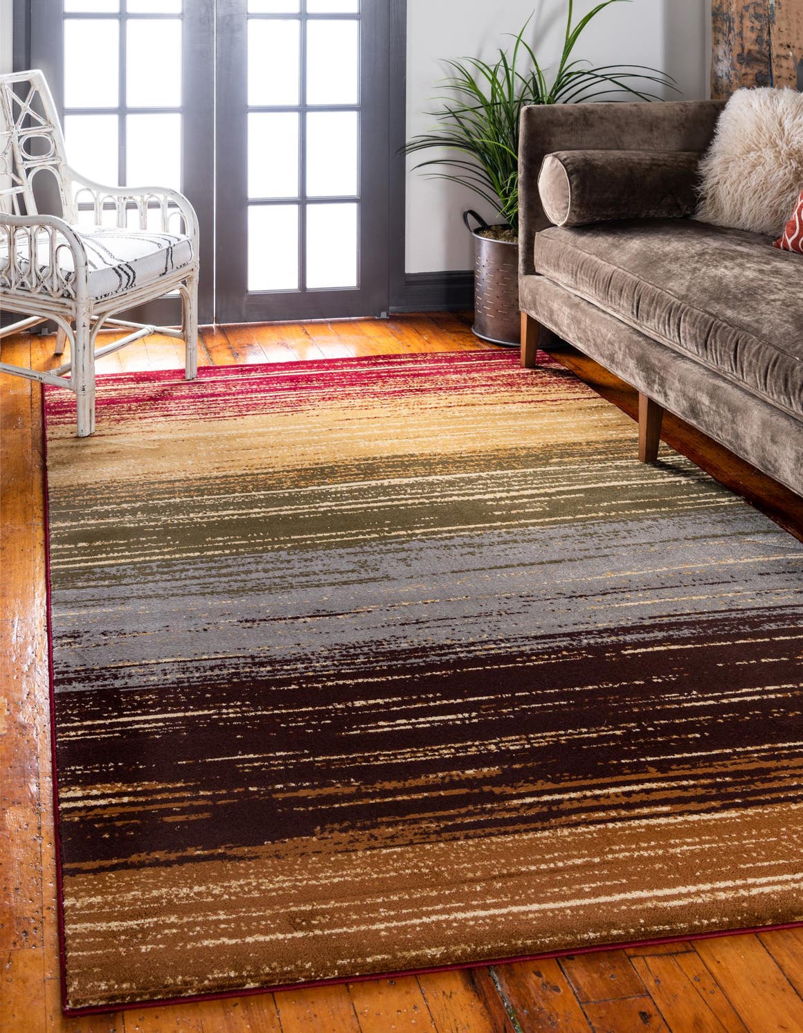 Beige 4' 1 x 6' 1 Barista Rectangle Area Rug 100% Polypropylene Abstract Modern Geometric Carpet for Living Room Dining Office Dorm Room Decor for Sale at Rug Engine