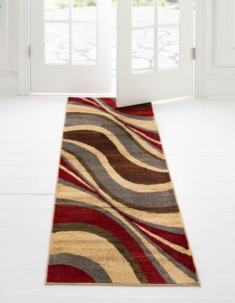 Beige 2' 7 x 15' 11 Barista Runner Area Rug 100% Polypropylene Abstract Modern Geometric Carpet for Living Room Dining Office Dorm Room Decor for Sale at Rug Engine