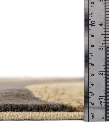 Beige 2' 2 x 10' Barista Runner Area Rug 100% Polypropylene Abstract Modern Geometric Carpet for Living Room Dining Office Dorm Room Decor for Sale at Rug Engine