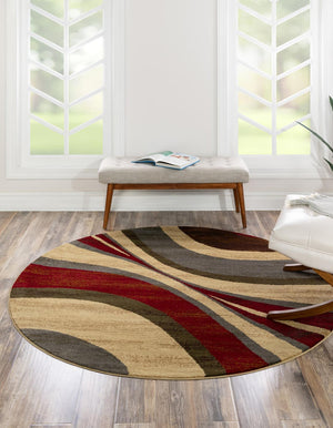 Beige 5' 3 x 5' 3 Barista Round Rug