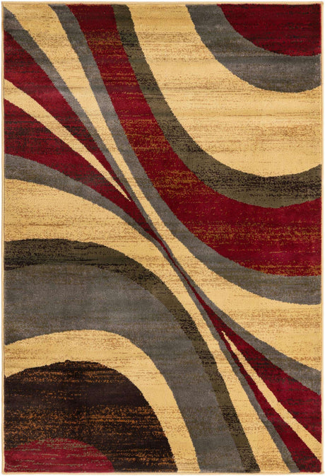 Beige 4' 1 x 6' 1 Barista Rectangle Area Rug 100% Polypropylene Abstract Modern Geometric Carpet for Living Room Dining Office Dorm Room Decor for Sale at Rug Engine