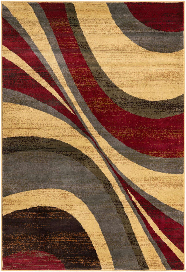 Beige 4' 1 x 6' 1 Barista Rectangle Area Rug 100% Polypropylene Abstract Modern Geometric Carpet for Living Room Dining Office Dorm Room Decor for Sale at Rug Engine