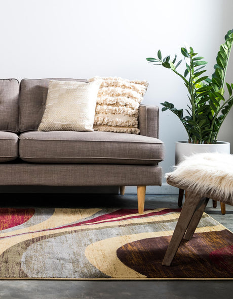 Beige 10' x 14' 1 Barista Rectangle Area Rug 100% Polypropylene Abstract Modern Geometric Carpet for Living Room Dining Office Dorm Room Decor for Sale at Rug Engine