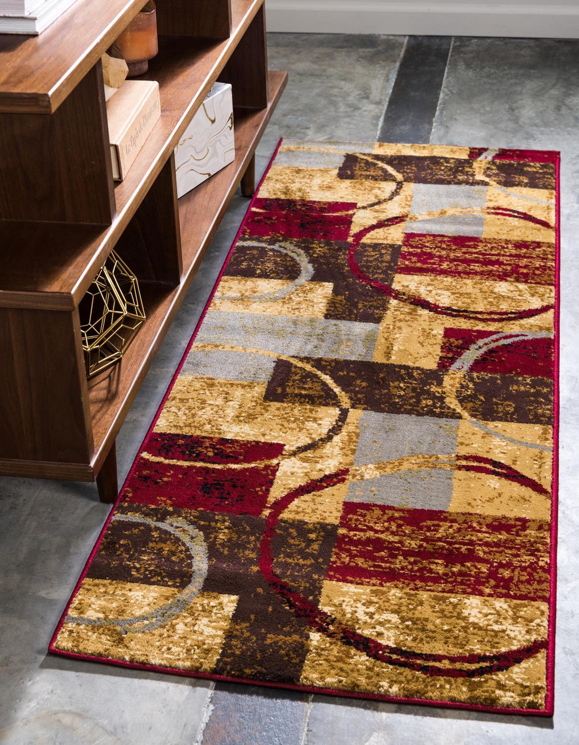 Multicolor 2' x 8' Barista Runner Area Rug 100% Polypropylene Abstract Modern Geometric Carpet for Living Room Dining Office Dorm Room Decor for Sale at Rug Engine