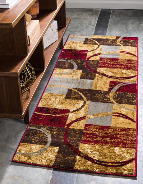 Multicolor 2' x 5' 1 Barista Runner Area Rug 100% Polypropylene Abstract Modern Geometric Carpet for Living Room Dining Office Dorm Room Decor for Sale at Rug Engine