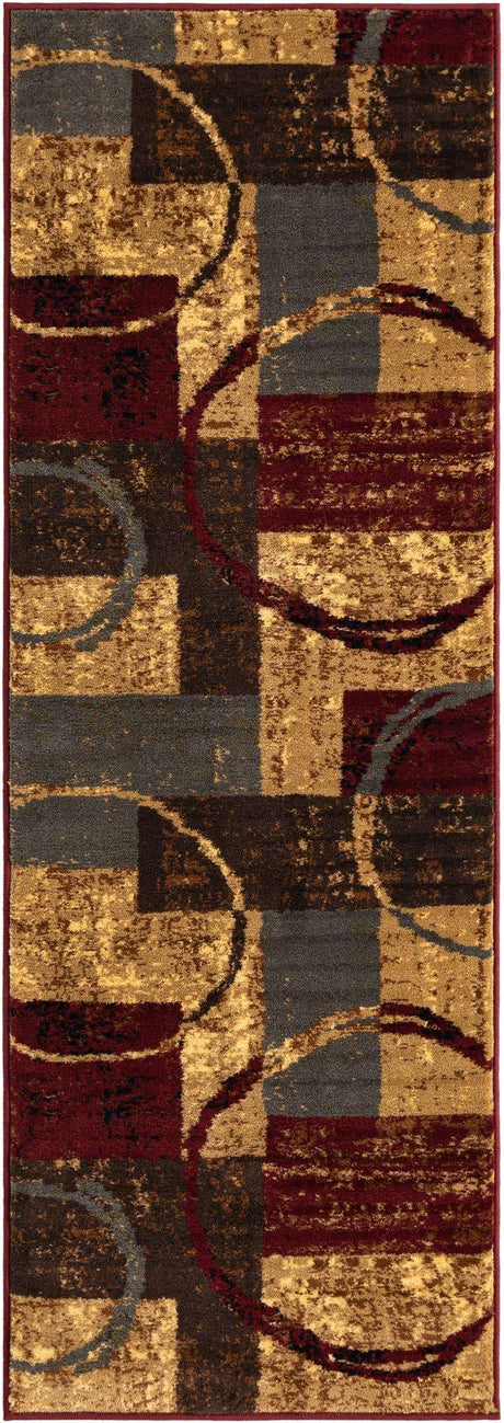 Multicolor 2' x 6' 1 Barista Runner Area Rug 100% Polypropylene Abstract Modern Geometric Carpet for Living Room Dining Office Dorm Room Decor for Sale at Rug Engine