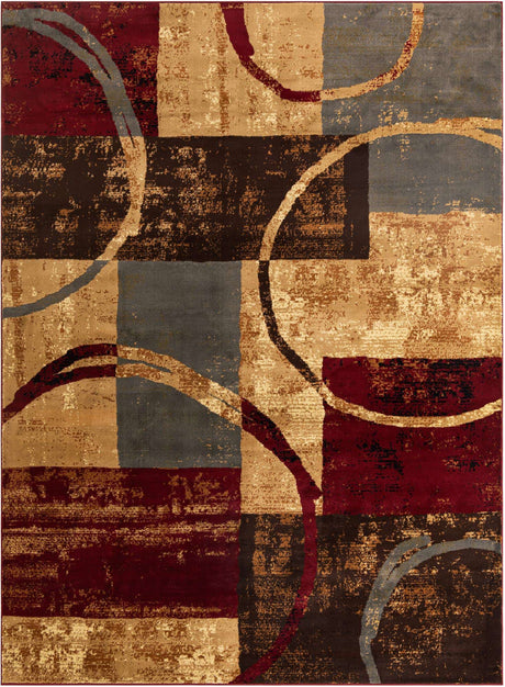Multicolor 9' x 12' Barista Rectangle Area Rug 100% Polypropylene Abstract Modern Geometric Carpet for Living Room Dining Office Dorm Room Decor for Sale at Rug Engine