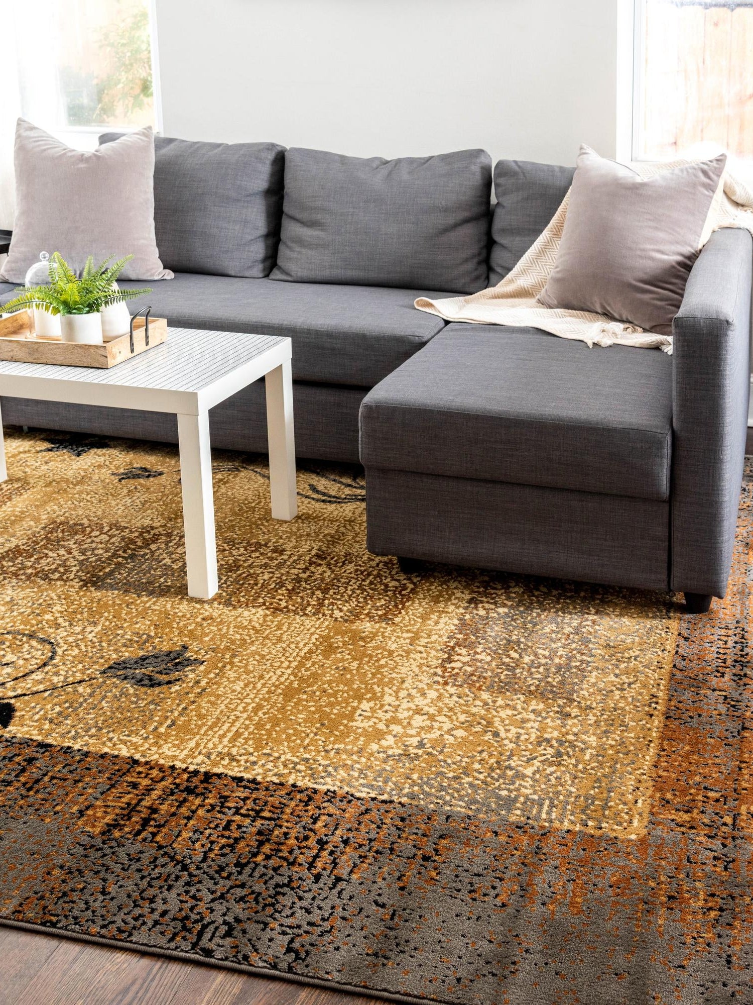 Beige 4' 1 x 6' 1 Barista Rectangle Area Rug 100% Polypropylene Abstract Modern Geometric Carpet for Living Room Dining Office Dorm Room Decor for Sale at Rug Engine